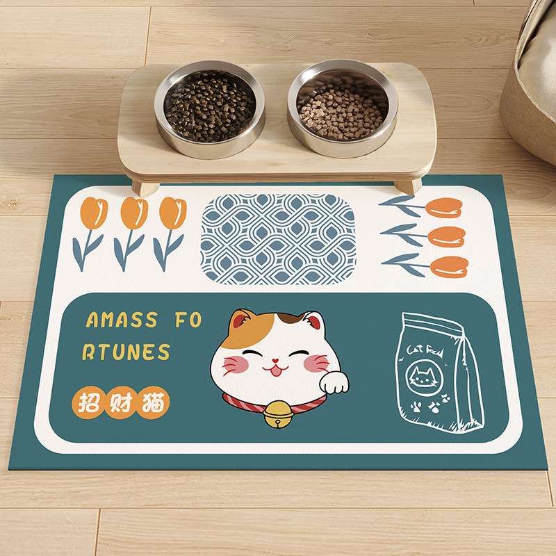 ペットの食事マットペットのマットは猫の食事の盆のマットを管理しやすいです。|undefined