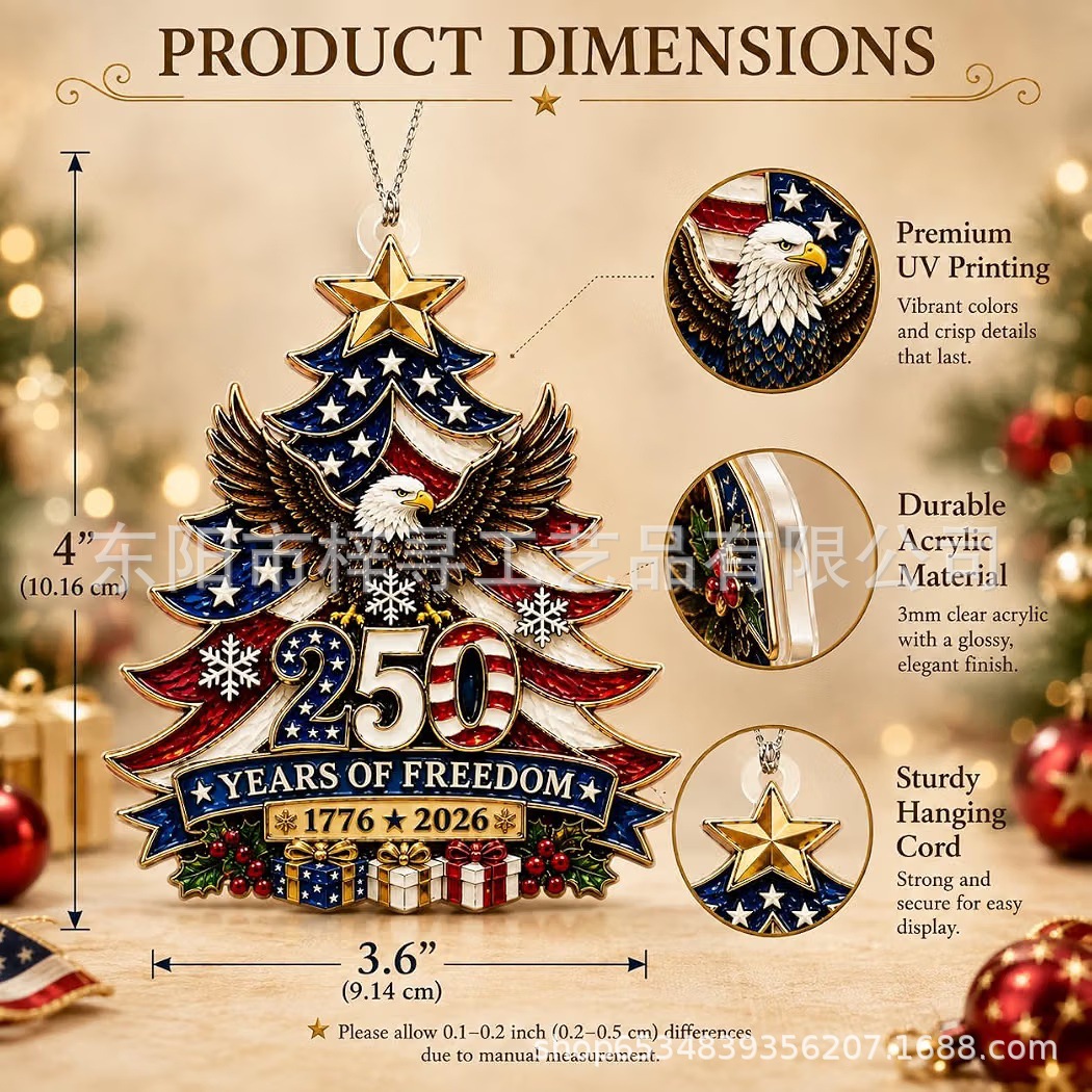Cross-border creative best-selling novelty 250th Anniversary Christmas decoration pendant