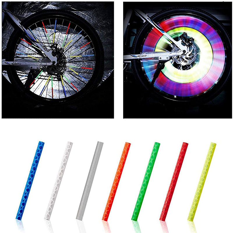 Banda reflectante de rayos gris plateado radios reflectantes anillo muerto volando bicicleta de montaña tira de tarjeta de alambre de acero [fábrica pequeña al por mayor]
