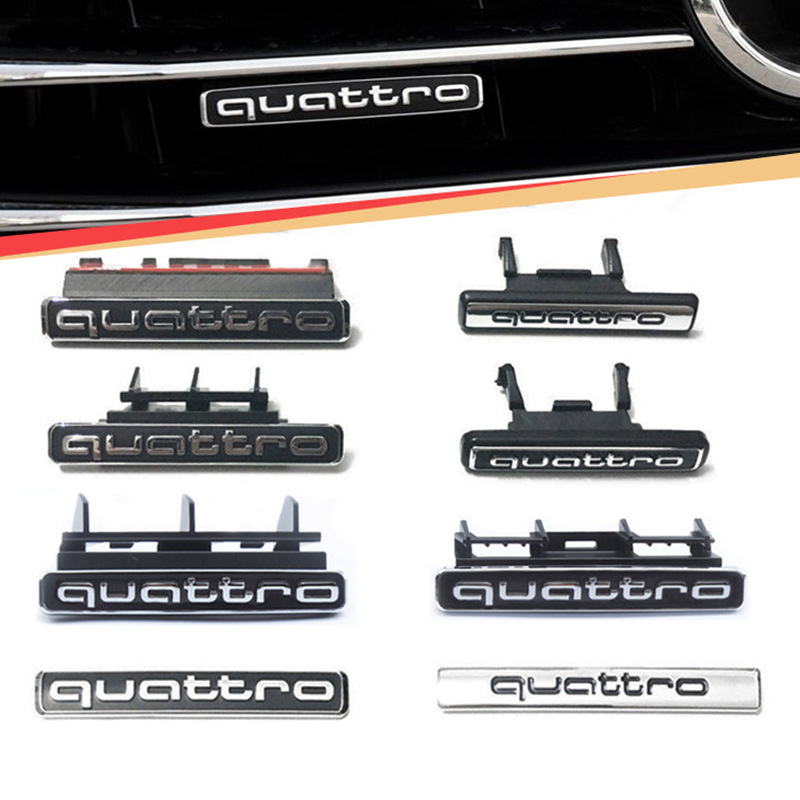 适用于奥迪A4L/A5/A6L/Q3Q5四驱中网标quattro装饰车尾标高配改装