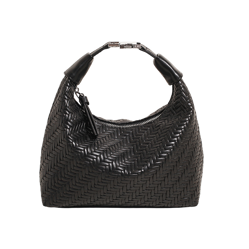 Bolsos populares de este año 2025 verano nuevo estilo bolso femenino casual tejido patrón bolso de hombro simple bolso de mensajero de viaje