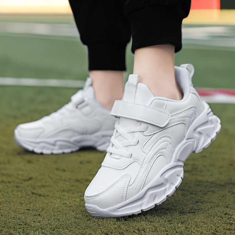 children's white breathable running sneakers for boys
