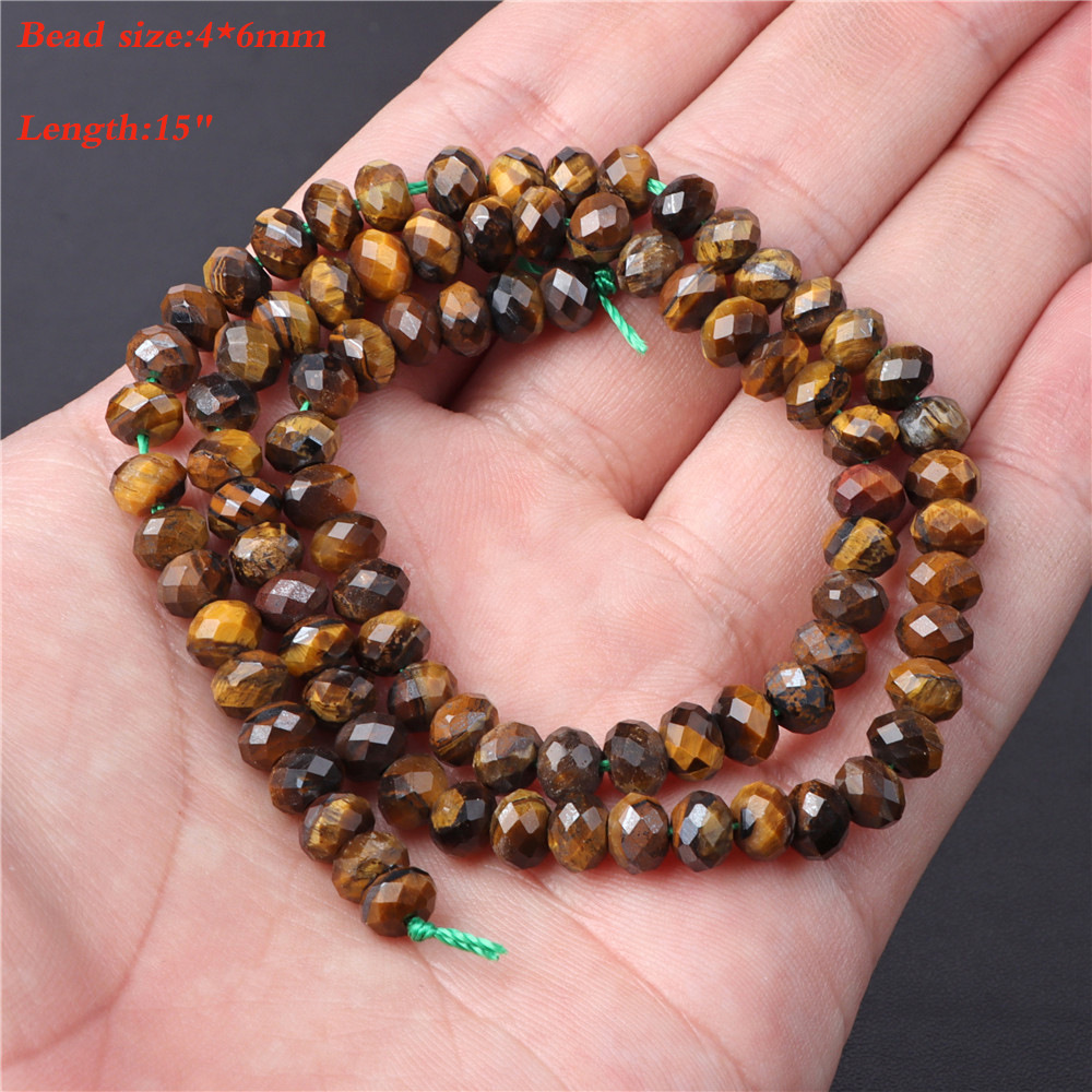 Natural Tigereye Spacer Beads Beaded Diy Ornament Accessories Scattered Beads Semi-Finished Products Handmade Yellow Tiger Abacus Beads display picture 4