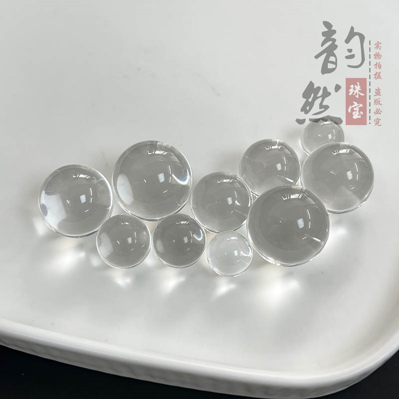 批发人造白水晶无孔散珠单珠配饰隔珠 diy手链锁骨项链白水晶配件|undefined