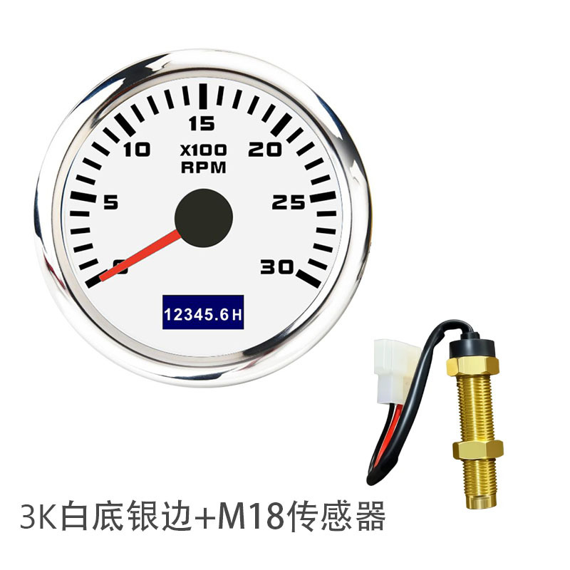 52mm tachometer with matching sensor, best-selling model for cars, ships, and general engineering machinery, 12v/24v with colorful lights