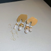 Silver needle, zirconium with bow, advanced earrings from pearl, high-quality style, bright catchy style, wholesale