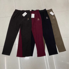 秋季新款莫尔绒中老年时尚运动哈伦窄版显瘦高腰弹力女妈妈裤