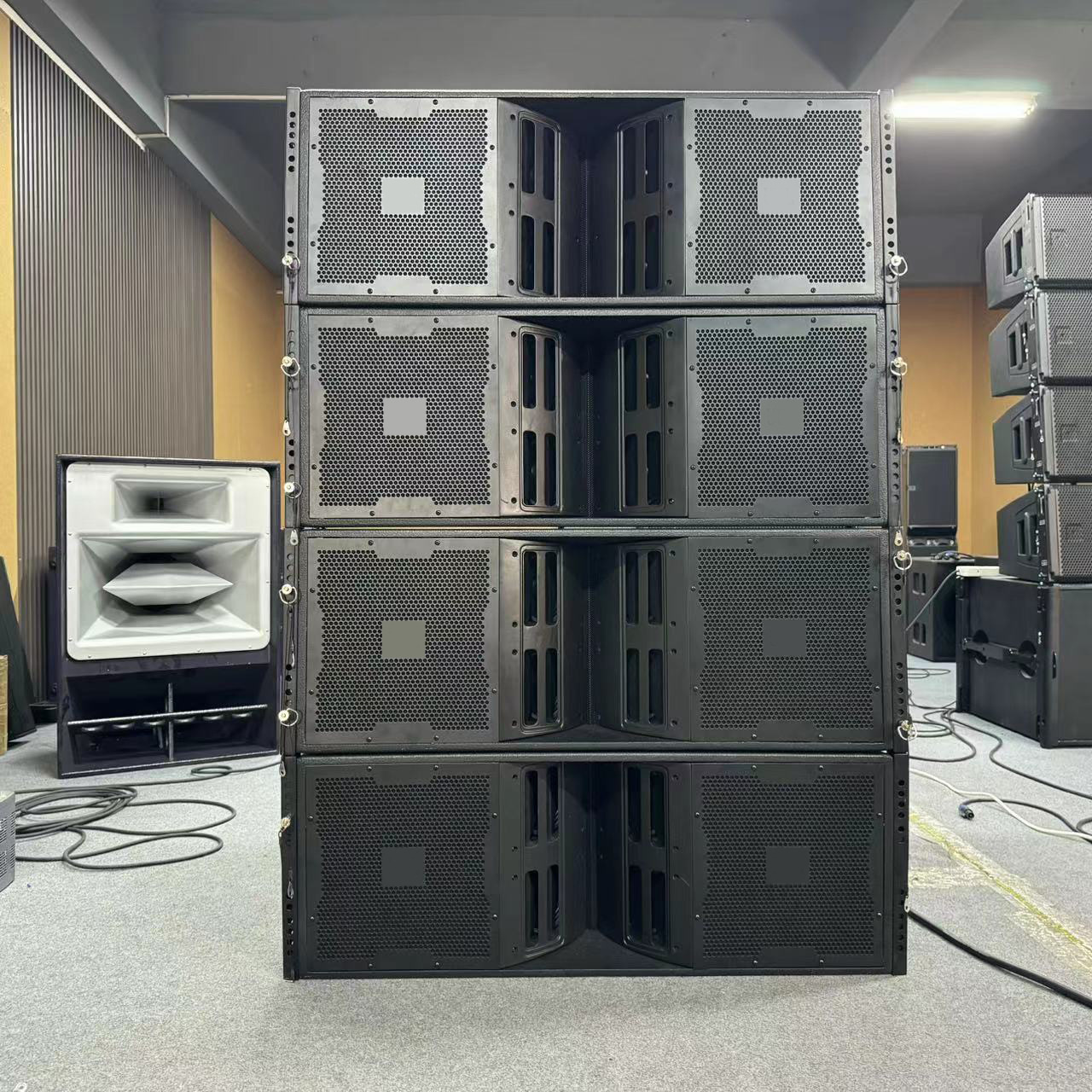 Doble 12 pulgadas altavoces de rendimiento profesional al aire libre de alta potencia bar de conferencia KTV escenario sonido de matriz de línea