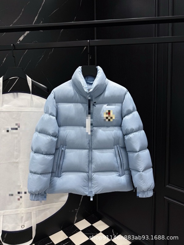 蒙口羽绒服蓝色面包服外套设计感短款小个子新款90白鸭绒羽绒服女|undefined