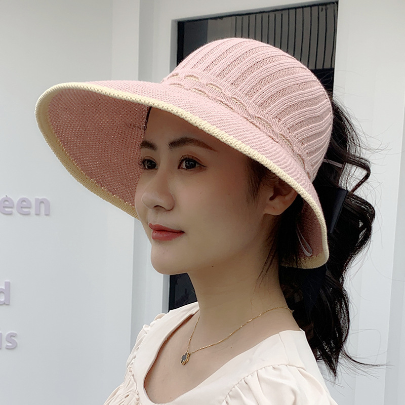 Women's Pastoral Simple Style Solid Color Flat Eaves Sun Hat display picture 7