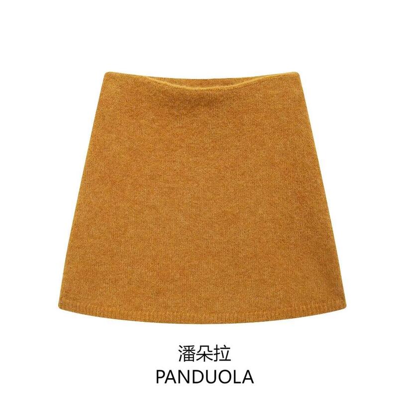 Cross-border European and American Women's 2024 Autumn New Fashion Elegant All-match High Waist Slim-fit Slimming Knitted Skirt