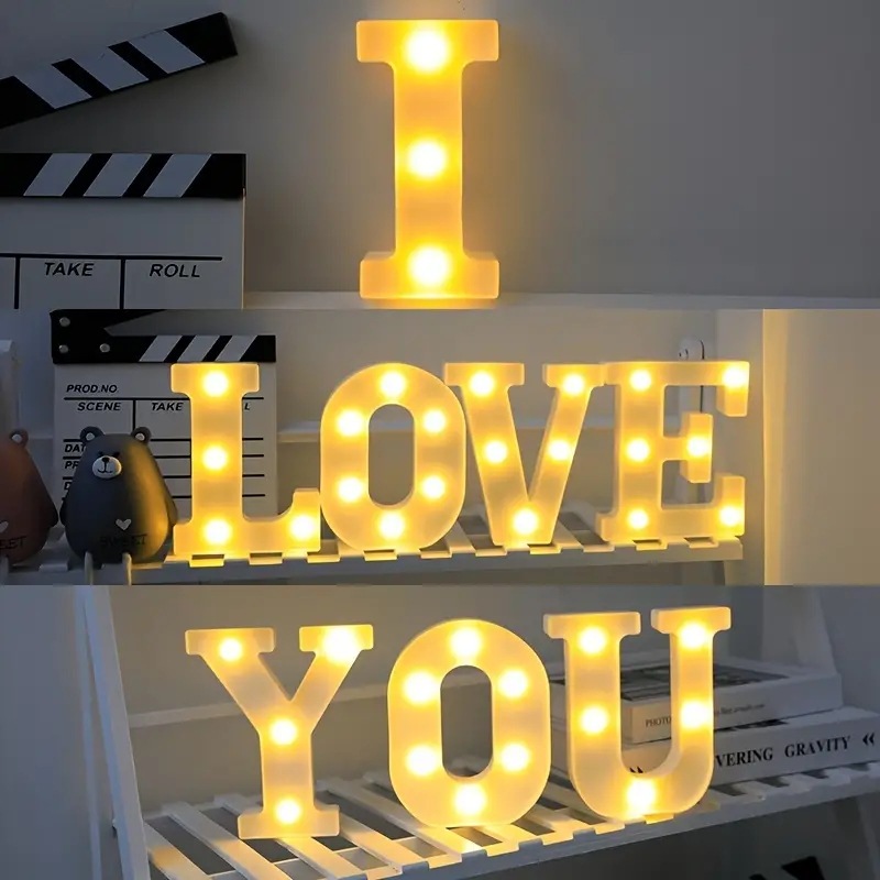 Amazon (16cm) LED blanco inglés número de letras lámpara de cumpleaños propuesta de matrimonio atmósfera lámpara LED lámpara decorativa