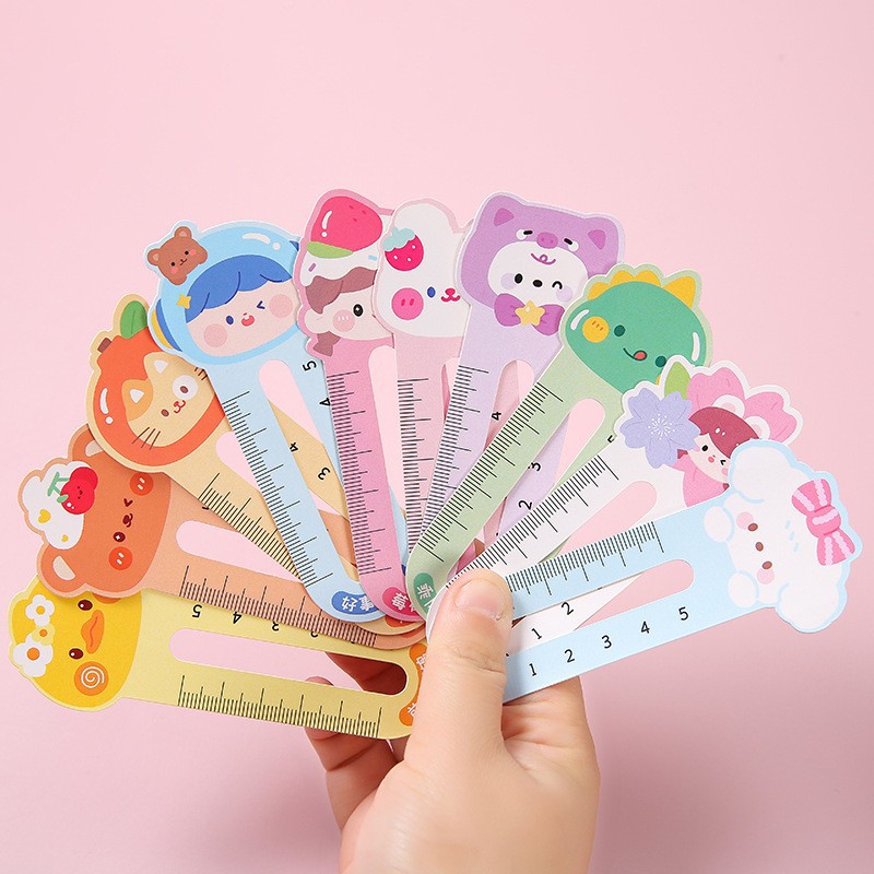 Small Animal Ruler Bookmarks for Children and Elementary School Students, Creative Cartoon Bookmark Clips, Paper Bookmarks, Student Reward Gifts