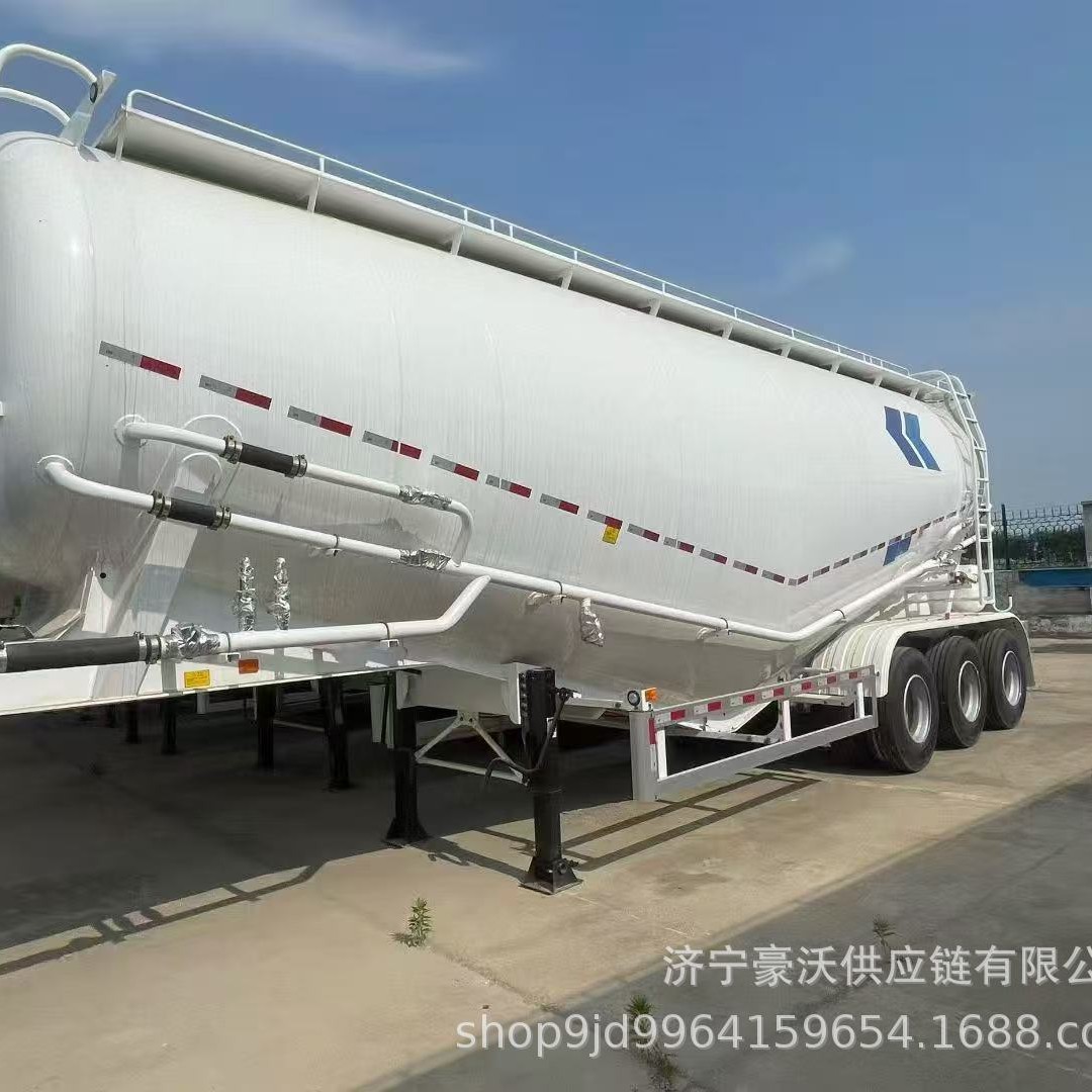 Cross-Border Powder and Granular Material Semi-Trailer 4-Axle Fly Ash Semi-Trailer Bulk Cement Tank Truck Semi-Trailer Powder Tank Truck