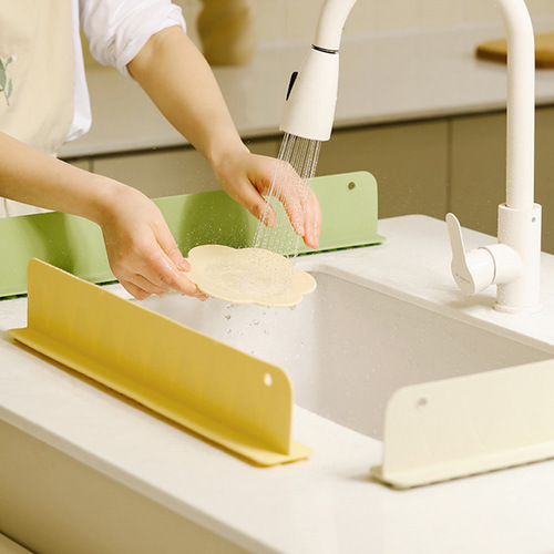 Silicone sink edge water retaining plate kitchen countertop anti-splash bathroom washbasin basin extended water retaining strip