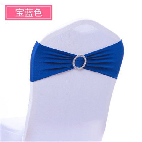 Elastic Chair Back Flower, Solid Color Chair Back Decorative Chair Cover, Bow, Exhibition Wedding Diamond Buckle Strap Hoop