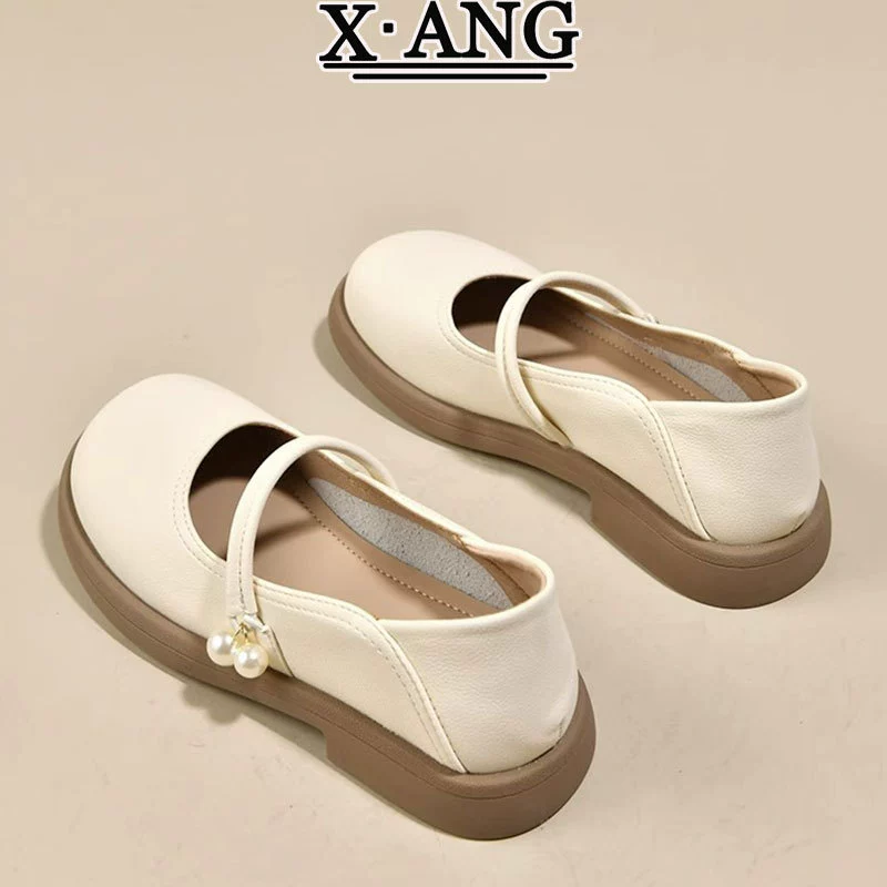 Кожаные туфли Мэри Джейн на мягком подошве одиночные туфли женская весна 2025 года новый стиль с юбкой маленькая кожаная обувь Lefu