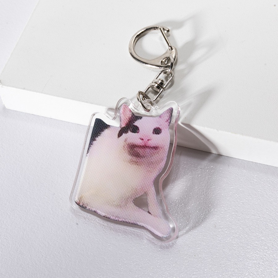Colgar adornos Amazon popularidad en línea gatos gatos acrílicos llaveros escultura de arena interesante memes gatos gatos pequeños