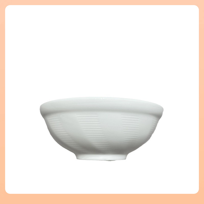 Tazón de arroz de cerámica blanco, para hotel/restaurante/hogar, sopa/congee/fideos