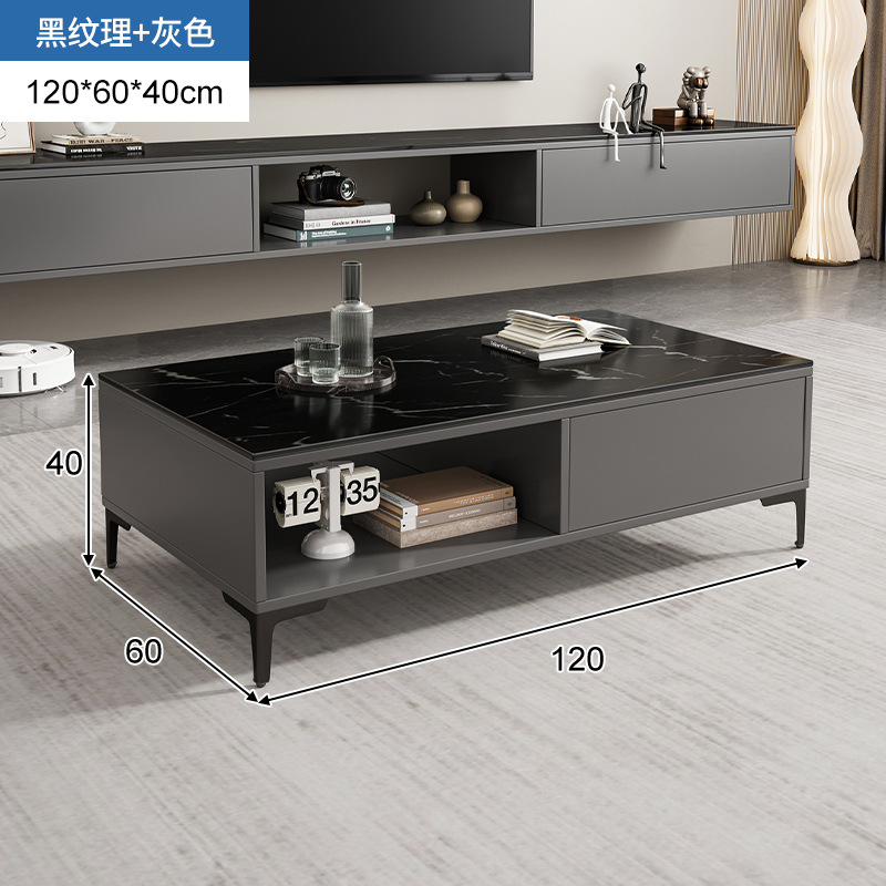 Gabinete de televisión de lujo ligero tablero de roca sala de estar sala de estar casa cabinet de televisión colgante dormitorio pequeño estilo simple y moderno