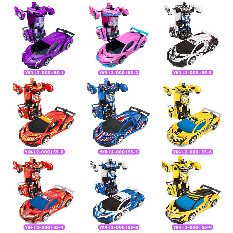 Coche de Carreras Transformable con Control Remoto de un Botón, Modelo de Coche de Policía, Spider-Man, Iron Man, Coche de Control Remoto para Niños, Coche Deportivo, Juguete para Niños