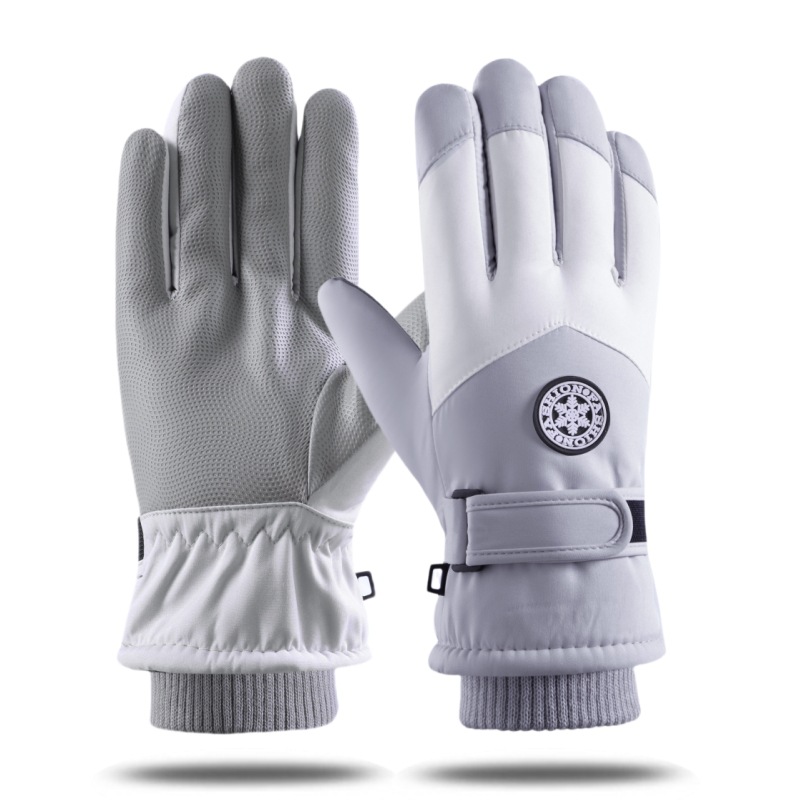 Rękawice narciarskie męskie i damskie unisex na jesień i zimę, wiatroszczelne i wodoodporne, do jazdy na motocyklu na świeżym powietrzu, z polarowymi, grubymi i ciepłymi palcami_voghion.com