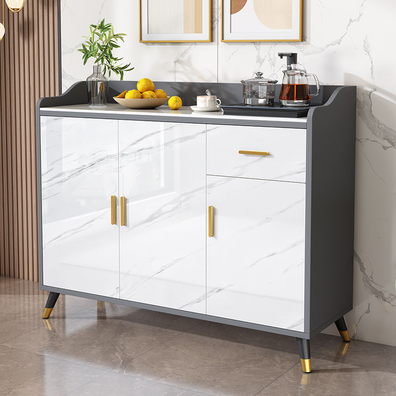 高档岩板餐边柜靠墙茶水柜加宽储物加厚背板环保组装置物柜储物柜