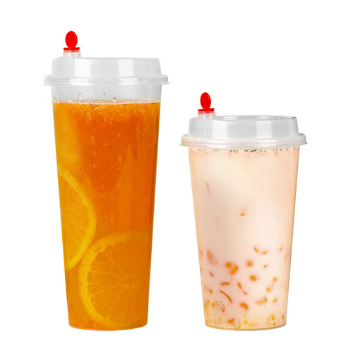 Dingshan Milk Tea Cups, 90mm Diameter, Disposable Thickened Transparent Frosted Plastic Cups, Injection-Molded for Juice & Beverage Packaging—Wholesale