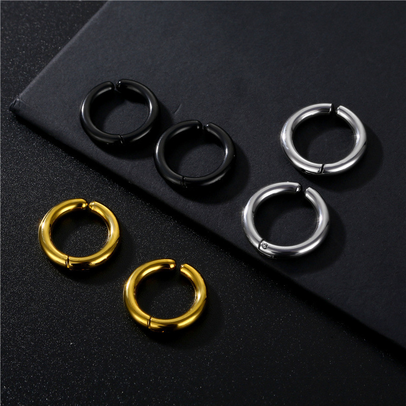 Fashion Solid Color Titanium Steel Polishing Ear Clips 1 Pair display picture 1