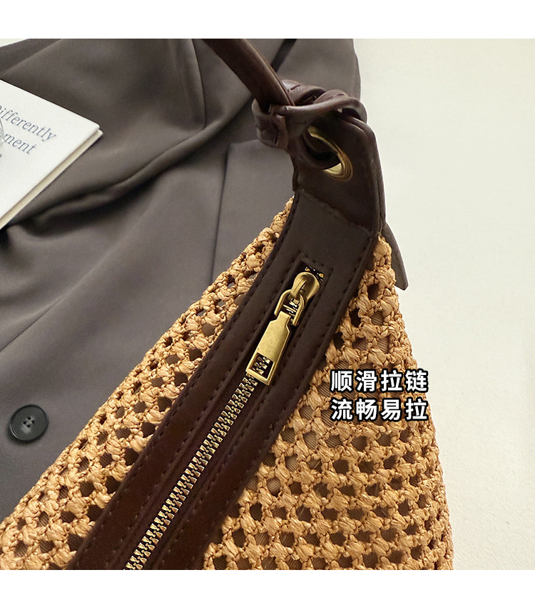 Summer niche vacation-style woven underarm bag for women 2025 new casual seaside and beach single-shoulder handbag trend undefined