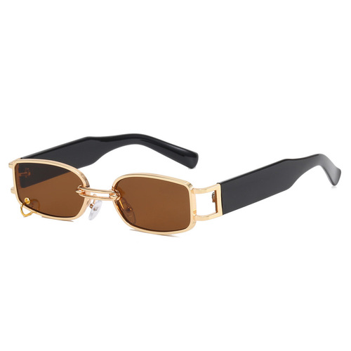 Hype Ring Sunglasses  New Small Frame Metal Square Black Sunglasses Fashion Trendy Personalized Sunglasses for Men and Women