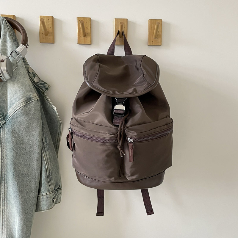 2025春季新款韩版小众日系慵懒风双肩包女通勤简约百搭大学生书包