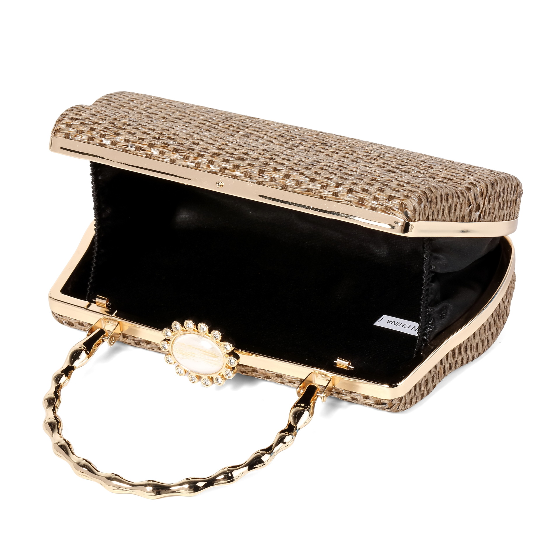 322g Weight Lock clasp Closure Type Ring Handle, Chain Strap Type Evening Bag, Box bag Bags Type Casual Occasion Straw Material Solid Color Pattern All Seasons Season Women's Gender Elegant Style Square Shape Women's Straw Solid Color Elegant Square Lock Clasp Evening Bag Box Bag 21