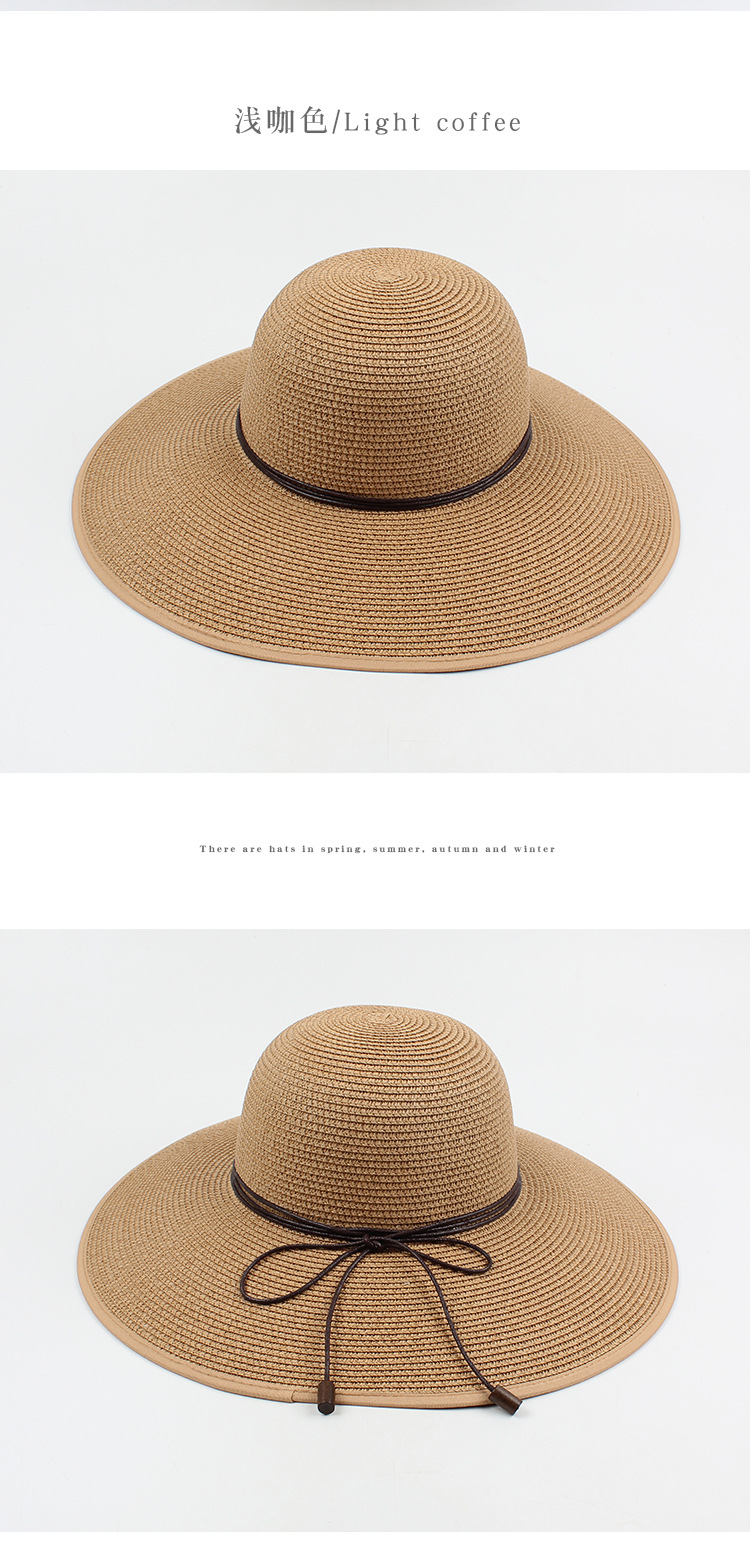 Korean tleisure elegant bow sunscreen beach straw hatpicture1