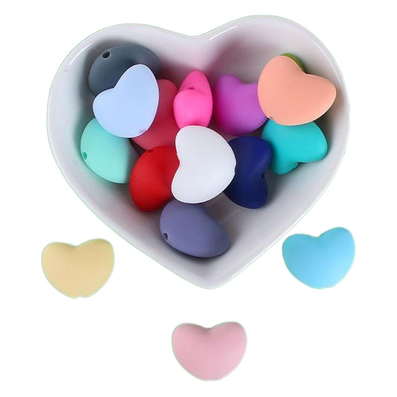 Amor de los niños de silicona perlas sueltas bebé pulsera molar pezón cadena anti-gota cadena DIY joyería melocotón corazón accesorios