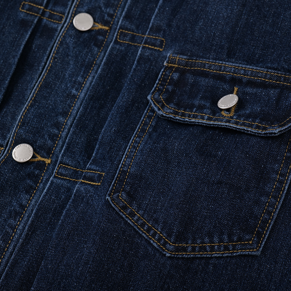 Veste courte en jean style motard pour homme, marque tendance streetwear, design déstructuré en trois dimensions, coutures apparentes_voghion.com