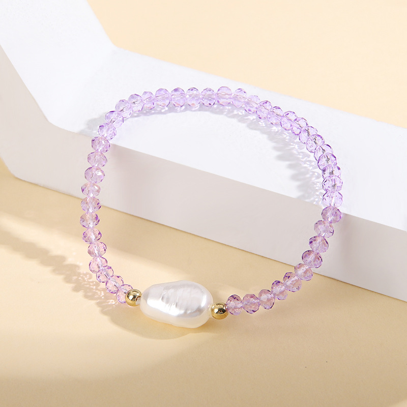 1 Piece Simple Style Geometric Glass Plating Unisex Bracelets