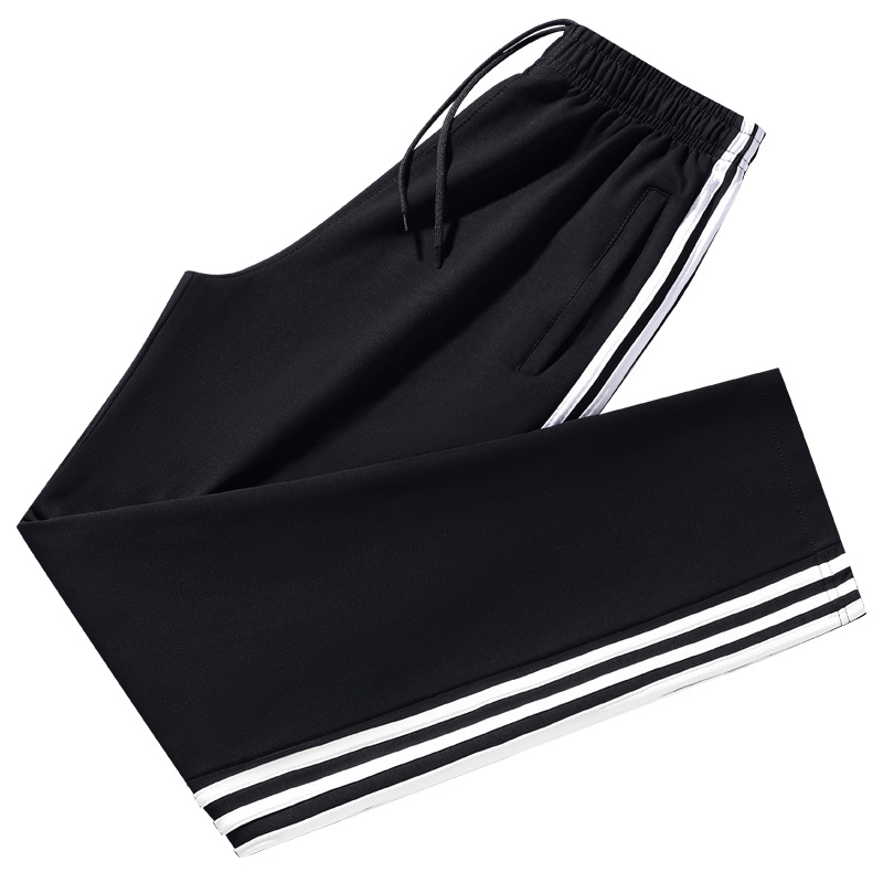 School uniform pants navy blue Junior High School Primary School students one bar two bars men and women dark blue straight sports pants 5