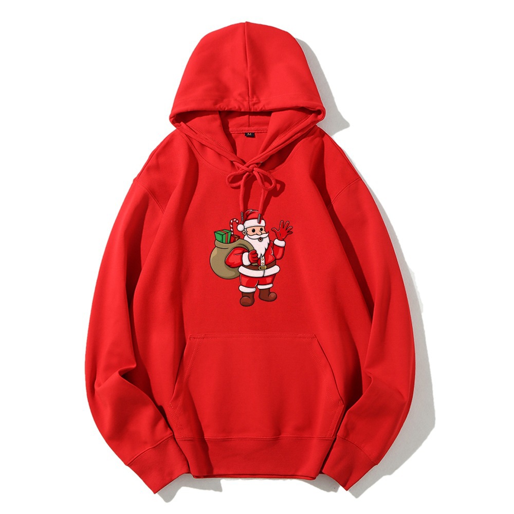 Jolly Claus Cartoon Print Unisex Women's Hoodie