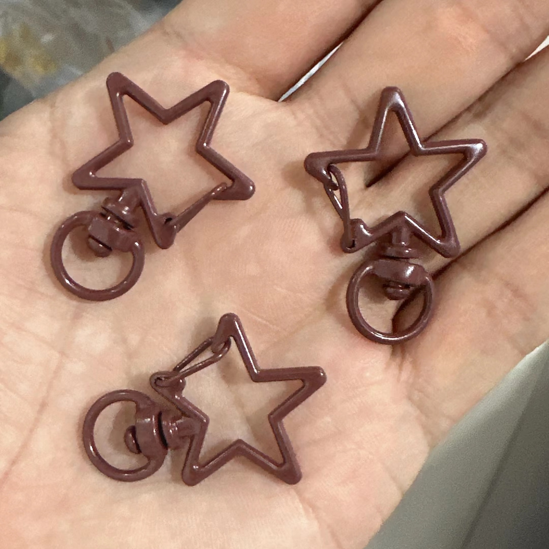 Color pintado hebilla de estrella de cinco puntas hebilla de langosta hebilla de perro hebilla de Primavera de aleación llavero bricolaje colgante accesorios de joyería