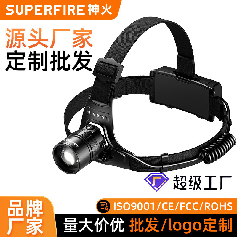 Shenhua al aire libre zoomable aluminio lámpara de cabeza multifuncional recargable inducción lámpara de cabeza de pesca nocturna lámpara de cabeza nocturna