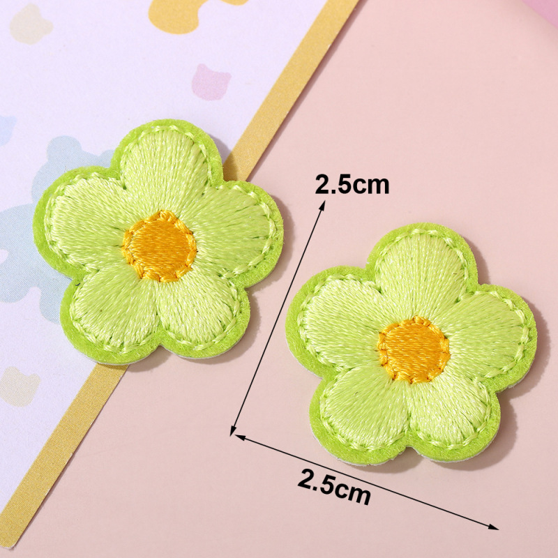 新鮮でかわいい小さな花の刺繍パッチステッカーミニカラーホットメルト接着剤刺繍ラベルバッグ靴と帽子装飾布ステッカー|undefined
