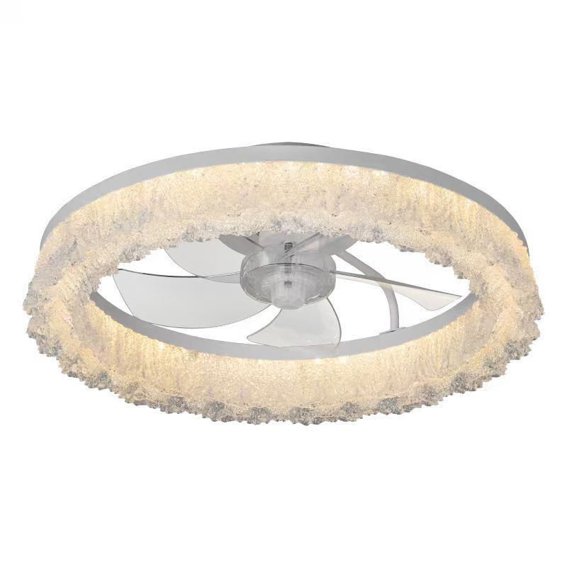 Ventilador de Techo con Luz Invisible de Acrílico y ABS, Inteligente, Luz Tricolor, Control por App, para Dormitorio