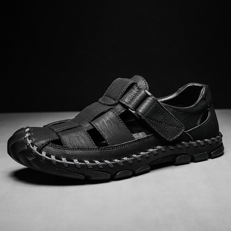 Comercio exterior explosión del comercio exterior 2025 nueva moda casual de cuero real un zapato zapatos de playa para hombres