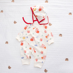 2024年新款龍寶寶純棉連體衣新生兒滿月喜慶福龍全棉無骨哈衣套裝