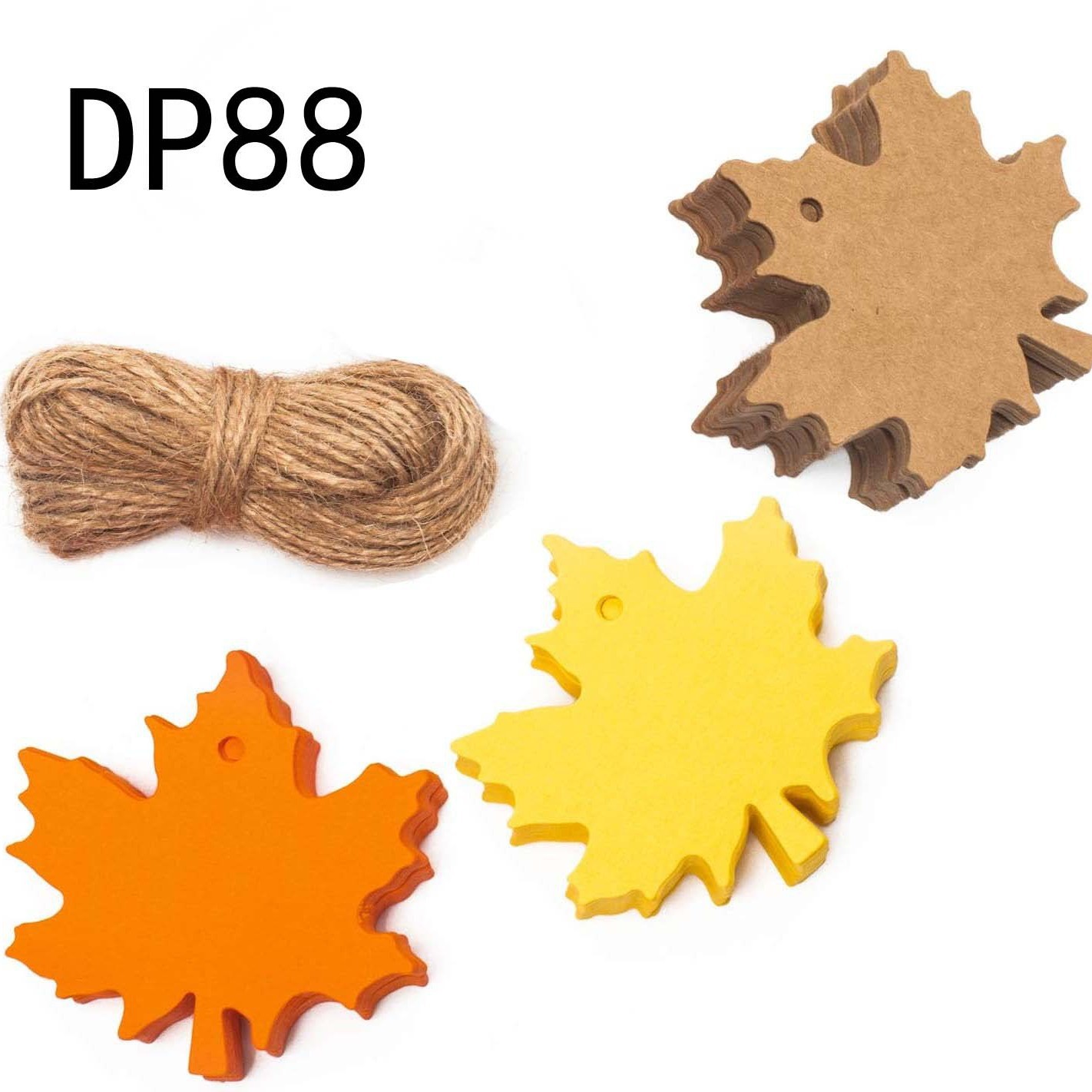 新设计感恩节枫叶牛皮纸包装吊牌diy手写空白烘培礼品留言挂件