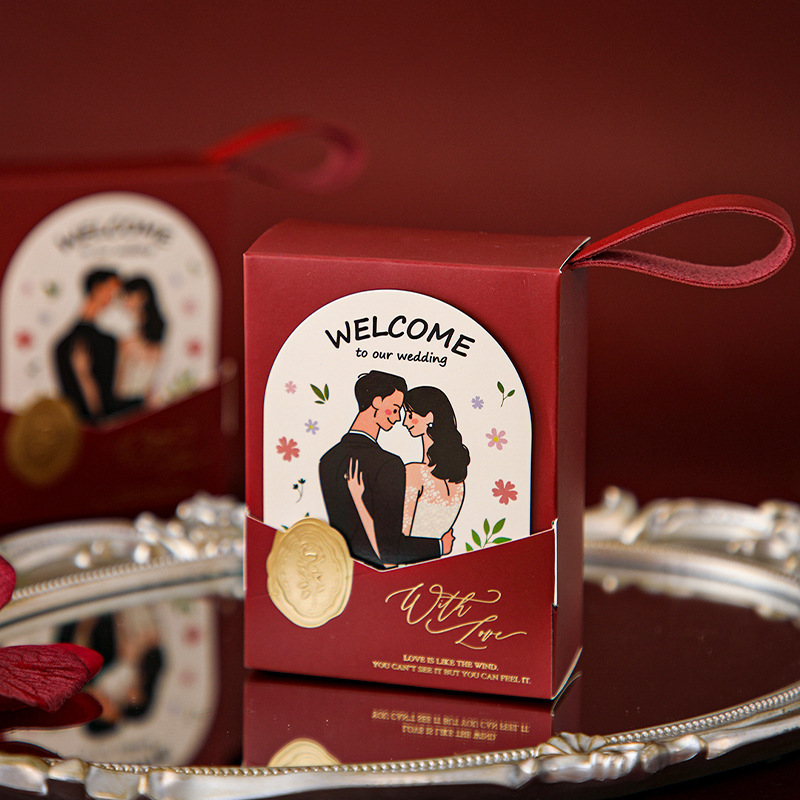 クリエイティブレコード喜糖箱結婚テーブル糖箱高級感結婚式手提げシンプル糖果箱喜糖袋空箱|undefined