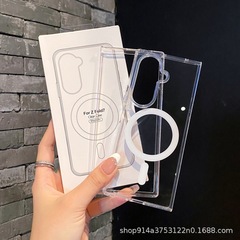 SAM Samsung Z Flip7 磁気電話ケース MagSafe 折りたたみ透明 Z Fold5 落下防止保護カバーに適しています。