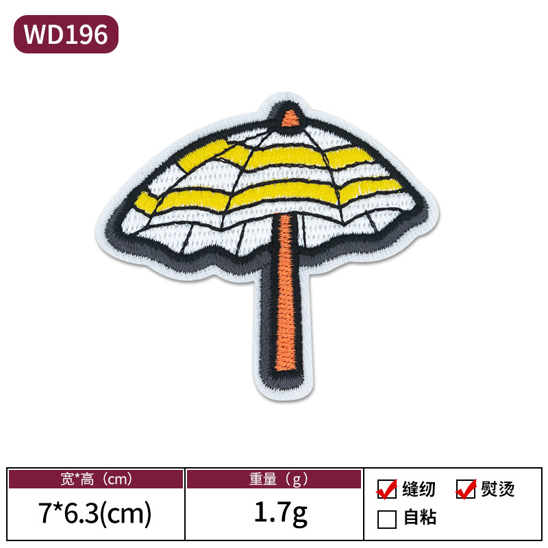 Verano vacaciones de playa tema bordado pegatinas de tela bikini soleado playa estilo hawaiano Patch Zhangzai
