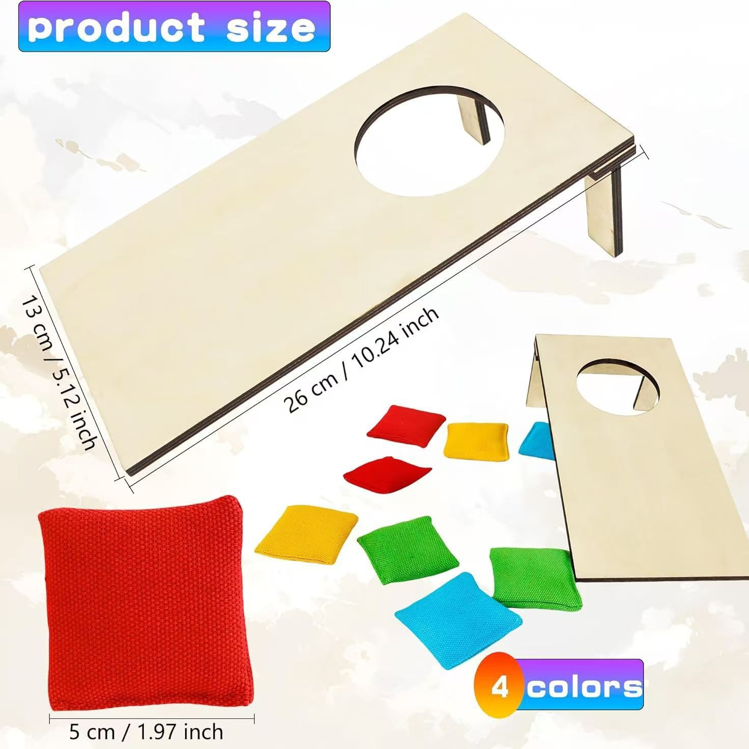 Mini tablero de sacos de arena de madera transfronteriza, tablero de sacos de arena pequeño de escritorio, juego de sacos de arena interactivo entre padres e hijos, juguete educativo